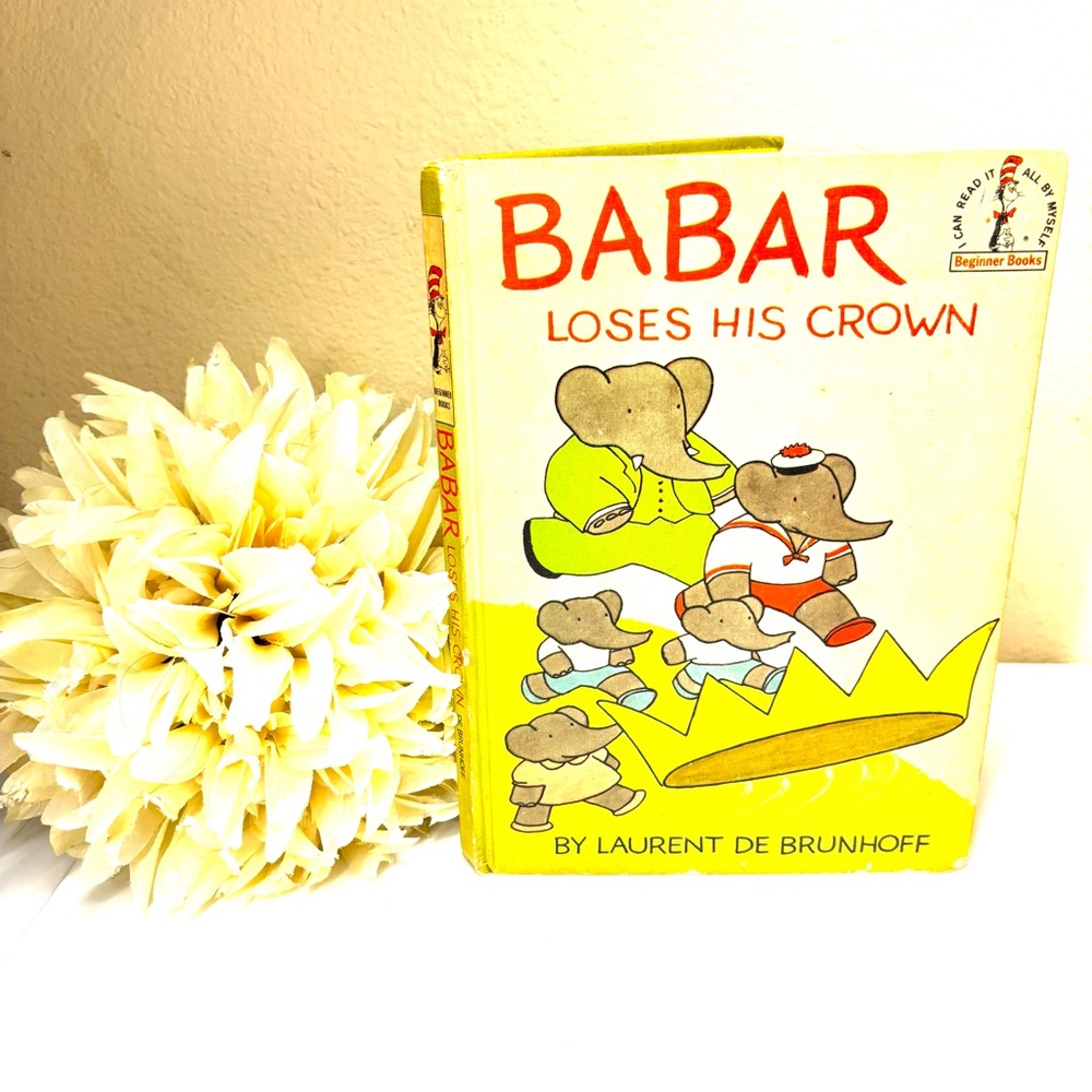 BABAR LOSES HIS CROWN Vintage 1967 Dr. Seuss Beginner Book Laurent De Brunhoff